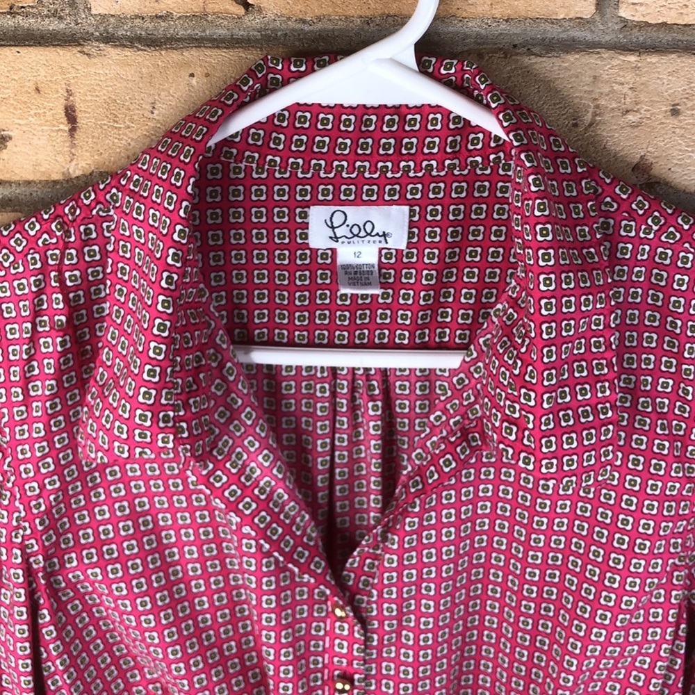 Lilly Pulitzer Popover Blouse sz 12